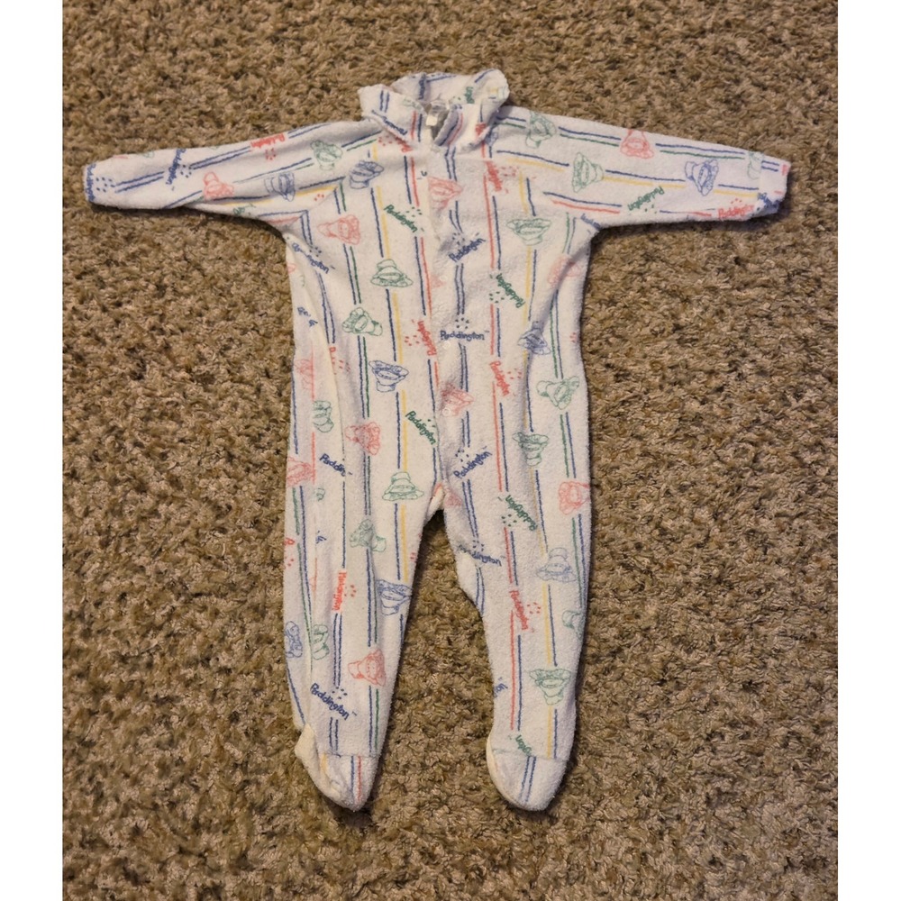 Vintage Paddington Bear Striped Bear Sleeper Baby Size 18 Months Multicolor